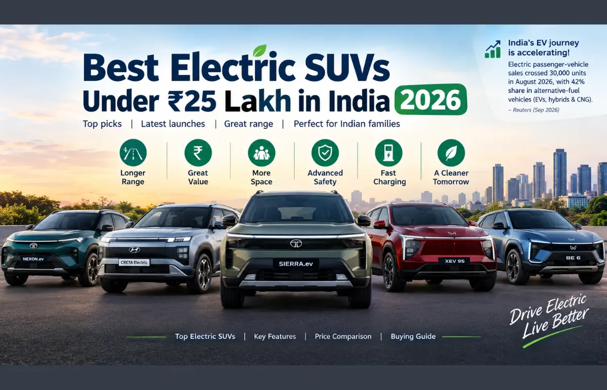 Best Electric SUVs Under ₹25 Lakh in India in 2026: Top EV SUVs to Buy